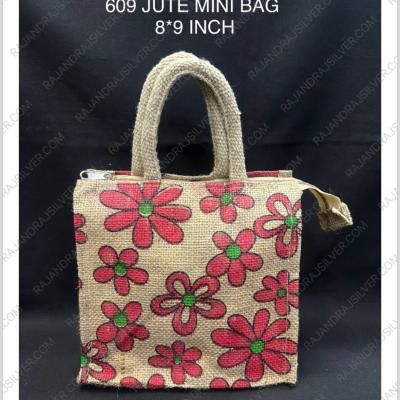Jute Mini Bag 8*9 Inch (Assorted colour) (609)