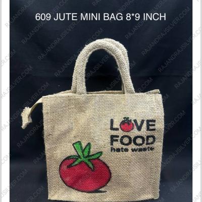 Jute Mini Bag 8*9 Inch (Assorted colour) (609)