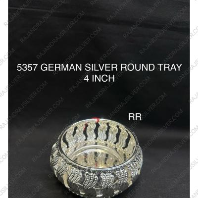 GERMAN SILVER ROUND 4 INCH TRAY (5357)