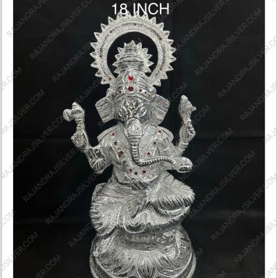 White Metal Ganesh 18 Inch (658)