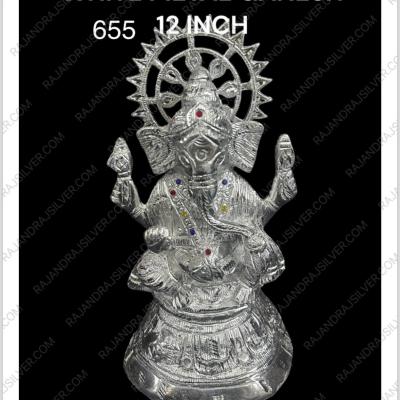 White Metal Ganesh 12 Inch (655)