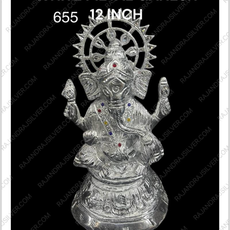 White Metal Ganesh 12 Inch (655)