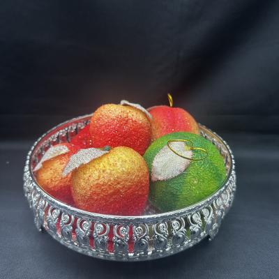 German Silver Round Tray 8 Inch With Stand ( Silver )
