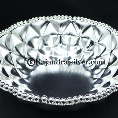 German Silver Round Fruit Bowl 10 Inch (Silver) 5182
