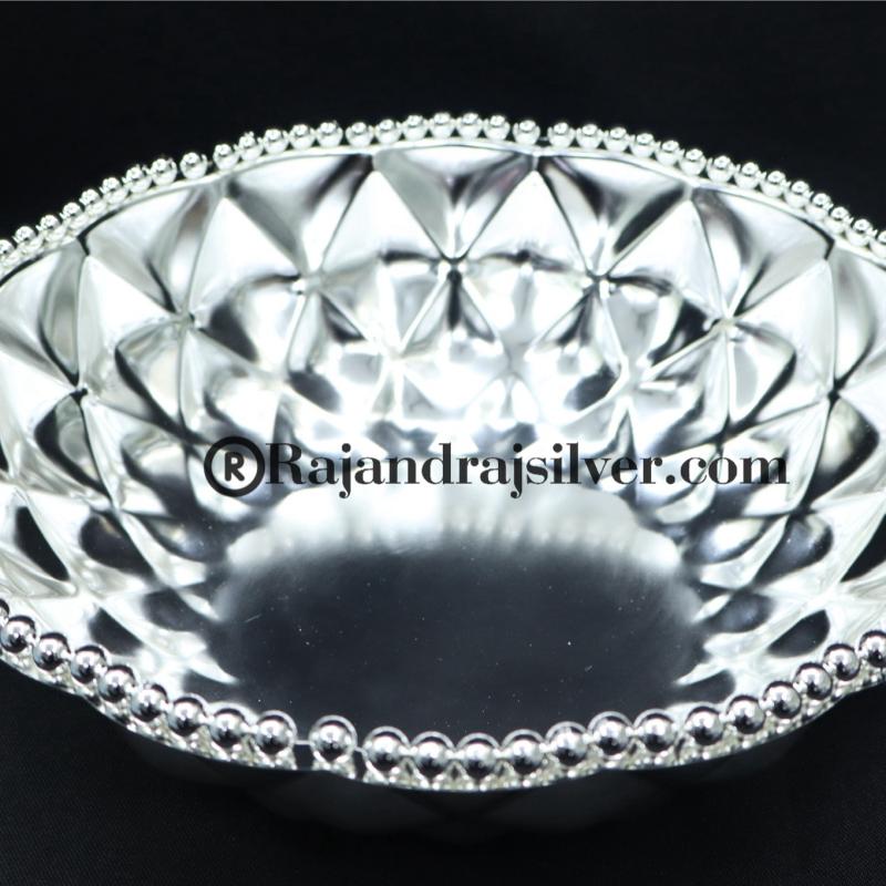 German Silver Round Fruit Bowl 10 Inch (Silver) 5182