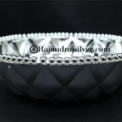 German Silver Round Fruit Bowl 10 Inch (Silver) 5182