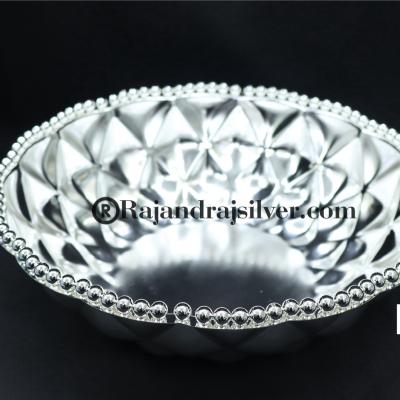 German Silver Round Fruit Bowl 10 Inch (Silver) 5182