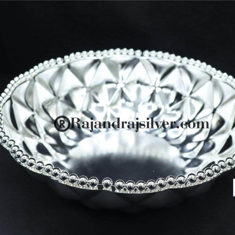 German Silver Round Fruit Bowl 10 Inch (Silver) 5182