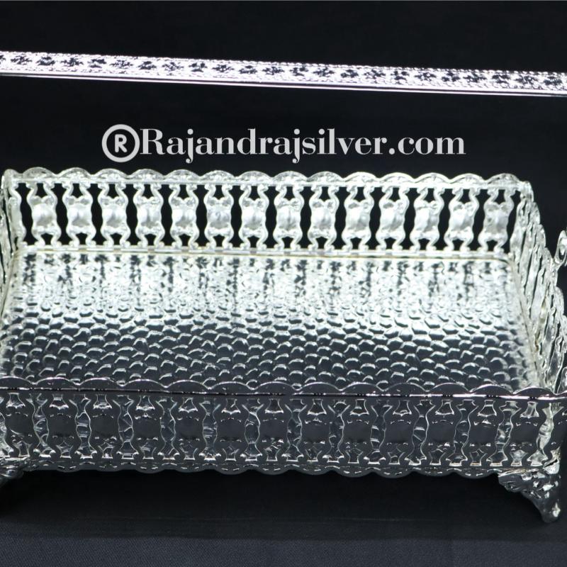 German Silver fruit Handle Basket 9*5 Inch (Silver)