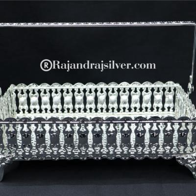 German Silver fruit Handle Basket 9*5 Inch (Silver)