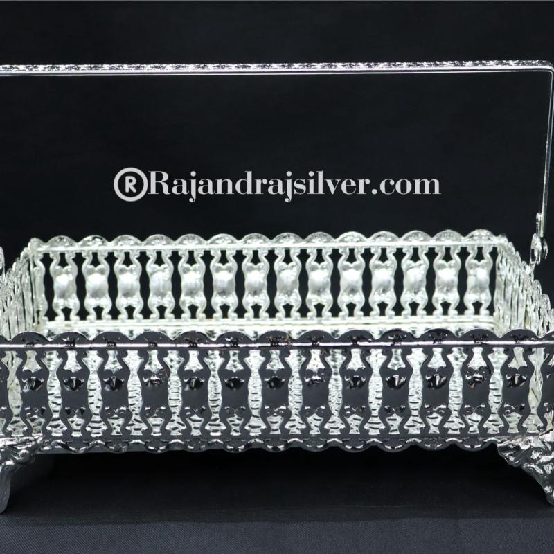 German Silver fruit Handle Basket 9*5 Inch (Silver)