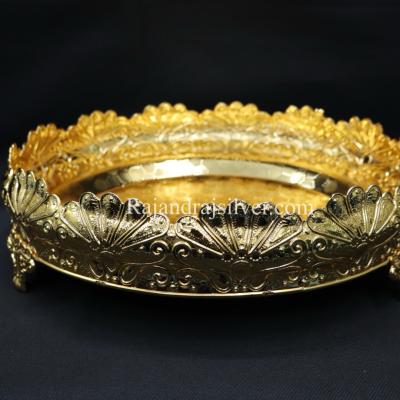 German Silver Round Tray 10 Inch (Gold) 5300