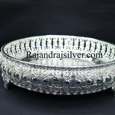 German Silver Round Tray 10 Inch (Silver) 5275