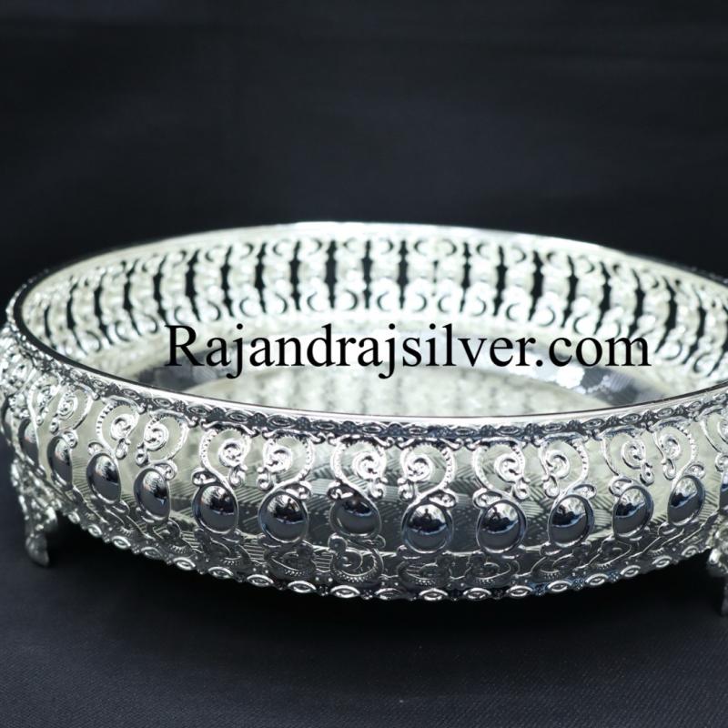 German Silver Round Tray 10 Inch (Silver) 5275