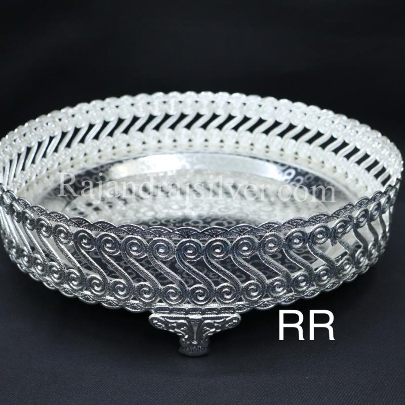 German Silver Round Tray 10 Inch (Silver) 5301