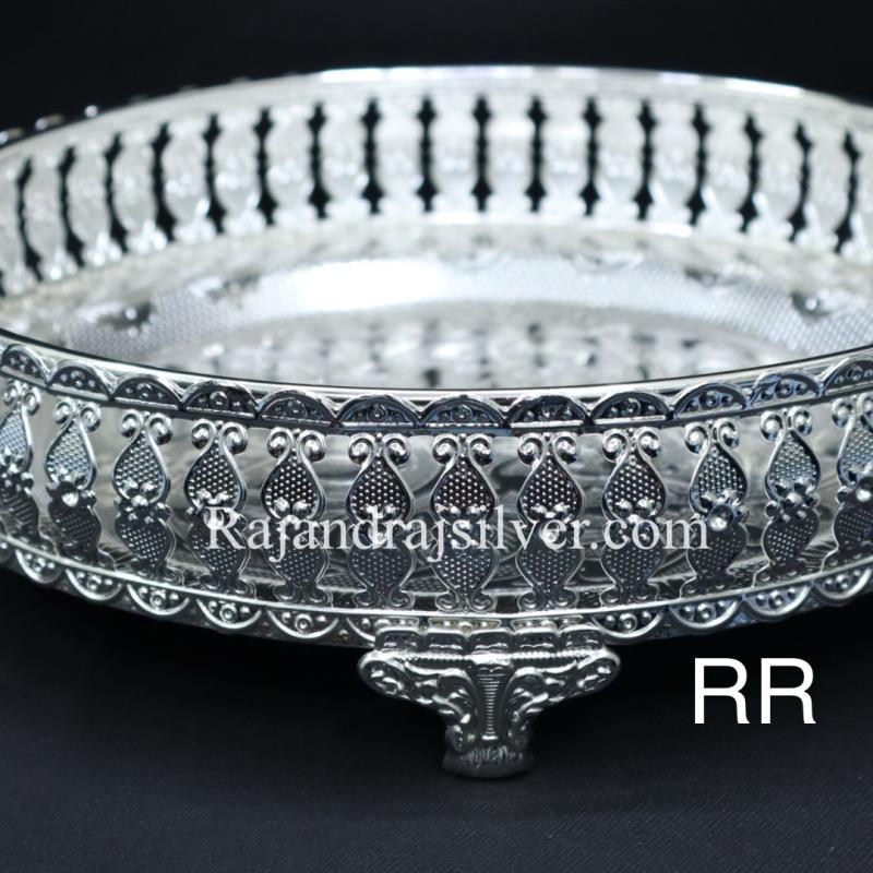 German Silver Round Tray 10 Inch (Silver) 5292