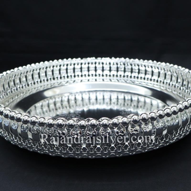 German Silver Round Tray 12 Inch (Silver) 5051