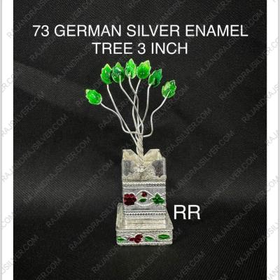 German Silver Enamel Tulsi Tree 3 Inch (73)