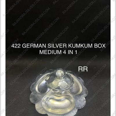 German Silver Kumkum Holder Small ( 4 In 1 ) (422)