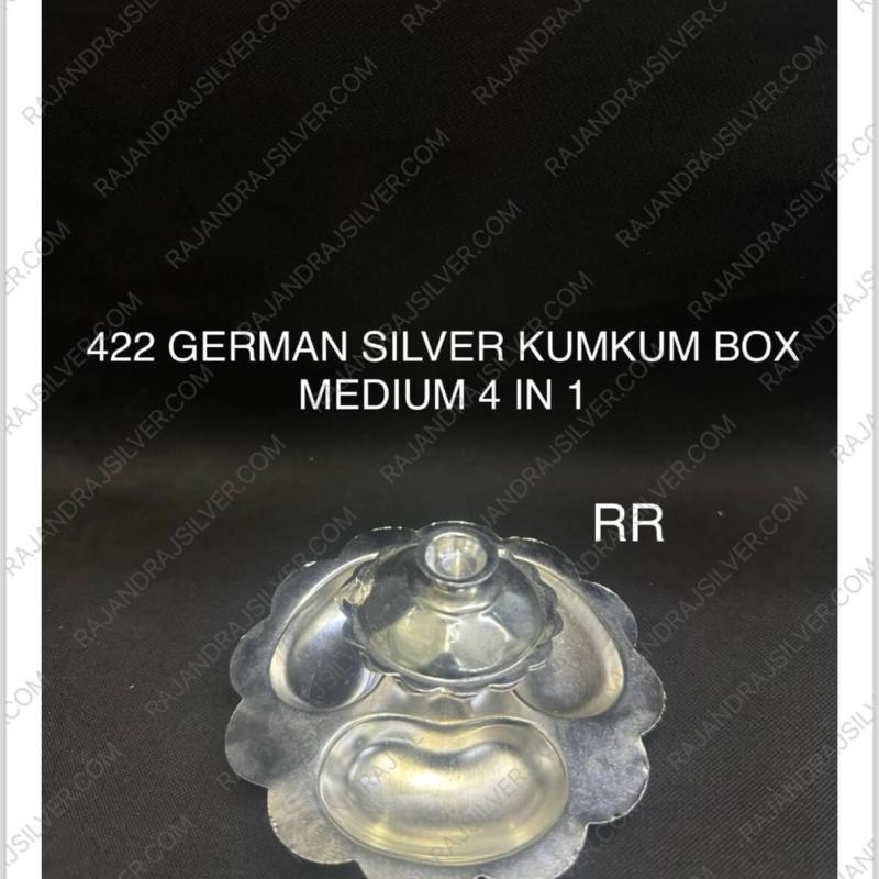 German Silver Kumkum Holder Small ( 4 In 1 ) (422)