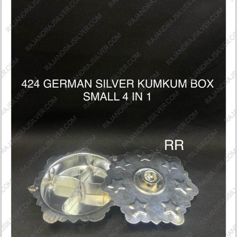 German Silver Kumkum Holder Small ( 4 In 1 ) (424)