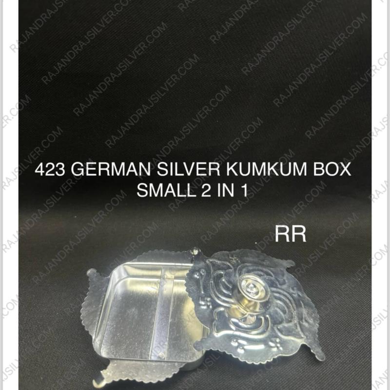 German Silver Kumkum Holder Small ( 2 In 1 ) (423)