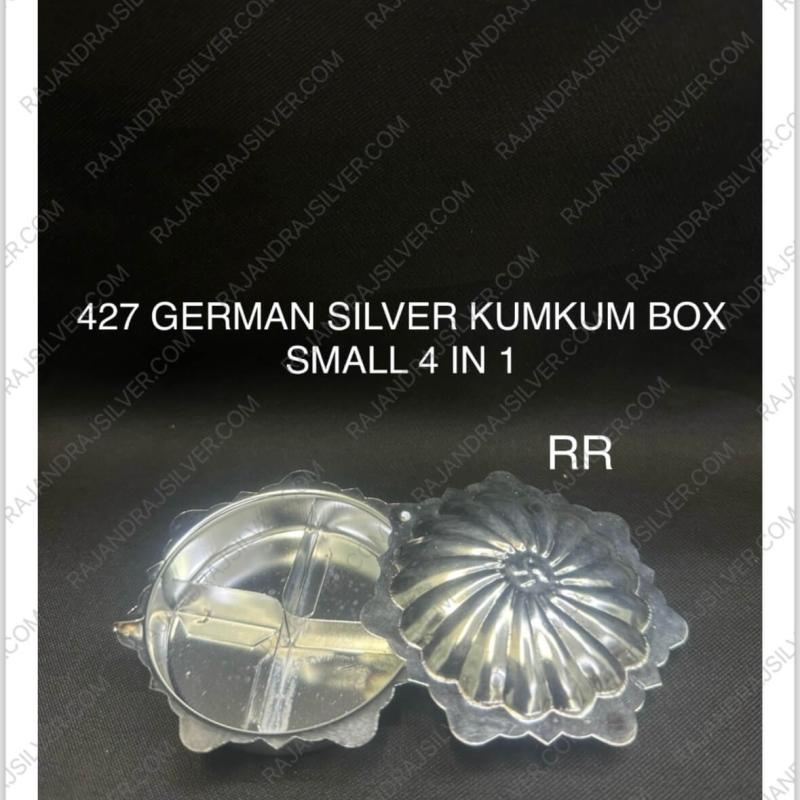 German Silver Kumkum Holder Small ( 4 In 1 ) (427)