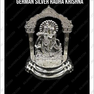 German Silver Unique Radha Krishna 4 Inch (Single)