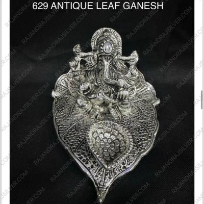 German Silver Antique Ganesh Deepam 4 Inch (629)
