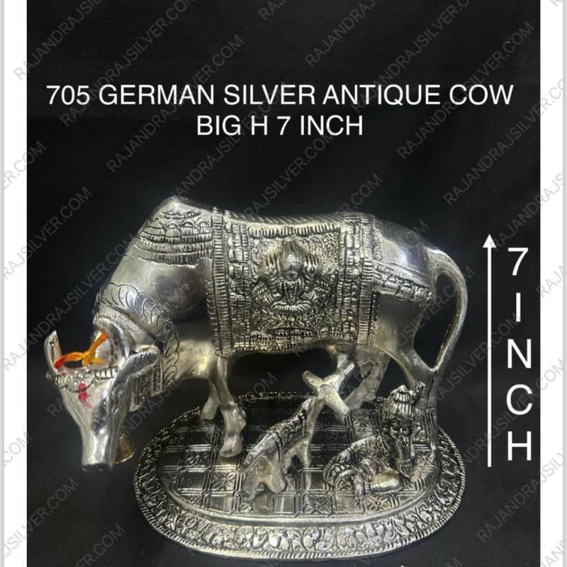 German Silver Antique Cow Big H 7 Inch (705)