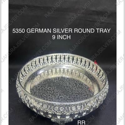 German Silver Unique Round Tray 9 Inch (5350)