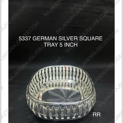 German Silver Unique Square 5 Inch Tray (5337)
