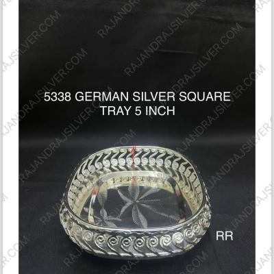 German Silver Unique Square Tray (5 Inch) (5338)