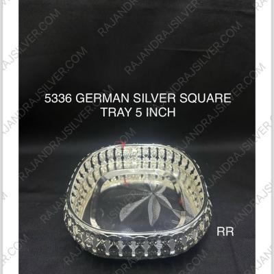German Silver Unique Square Tray (5 Inch) (5336)