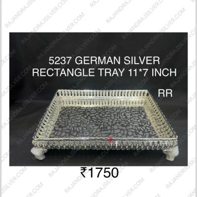 German Silver Rectangle Tray 11*7 Inch ( Silver ) (5237)