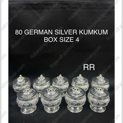 German Silver Kumkum Box Size 4 (80)