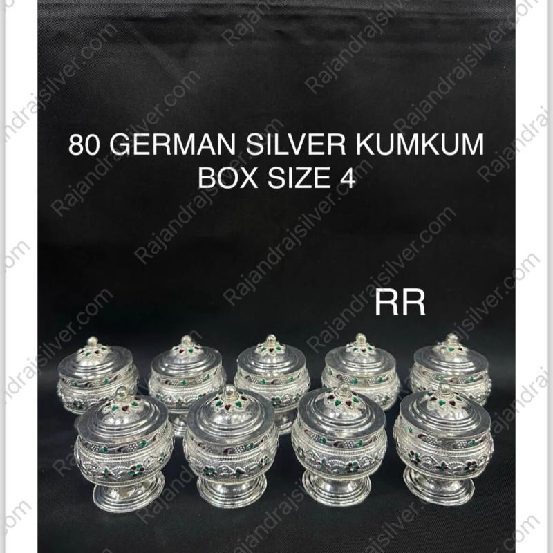 German Silver Kumkum Box Size 4 (80)