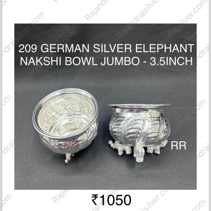 German Silver Unique Elephant Bowl Jumbo 3.5 Inch (209) (Single)