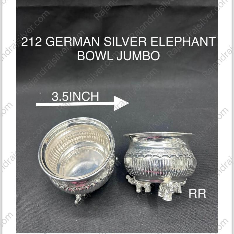 German Silver Unique Elephant Bowl Jumbo 3.5 Inch (212) (Single)