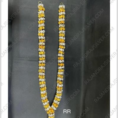 German Silver Flower Mala GoldSilver 22 Inch