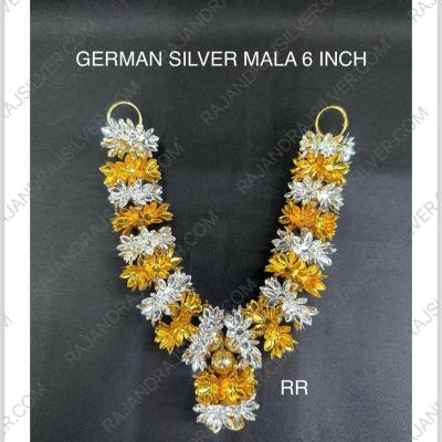 German Silver Flower Mala GoldSilver 6 Inch