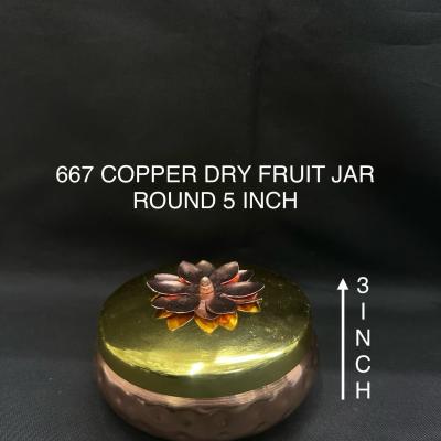 Elegant Dry Fruit Copper Jar Round 5 Inch(667)