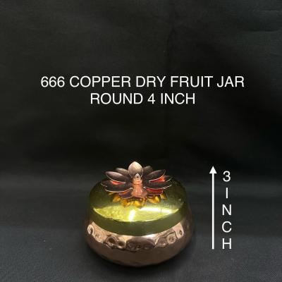 Elegant Dry Fruit Copper Jar Round 4 Inch(666)