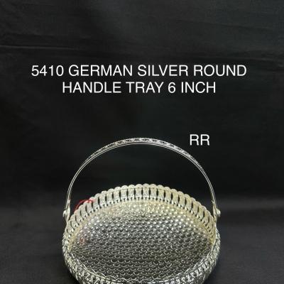 German Silver Elegant Flower Basket With Handle 6 Inch (5410)