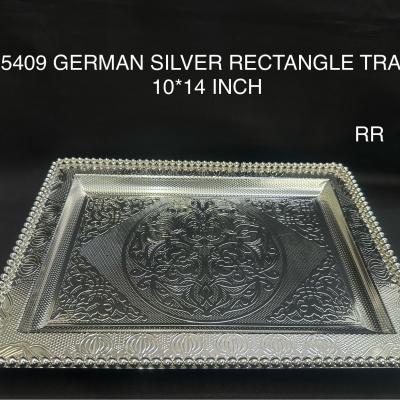 German Silver Elegant Rectangle Tray 10*14 Inch (5409)