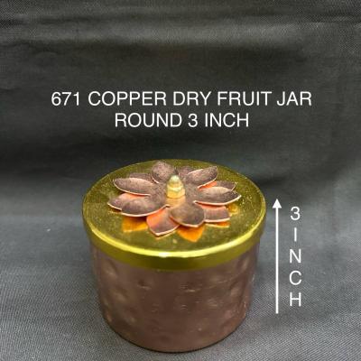 Elegant Dry Fruit Copper Jar Round 3 Inch(671)
