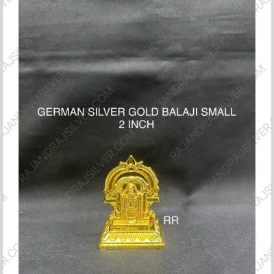 German Silver Unique Gold Polished Balaji Small (2 Inch)