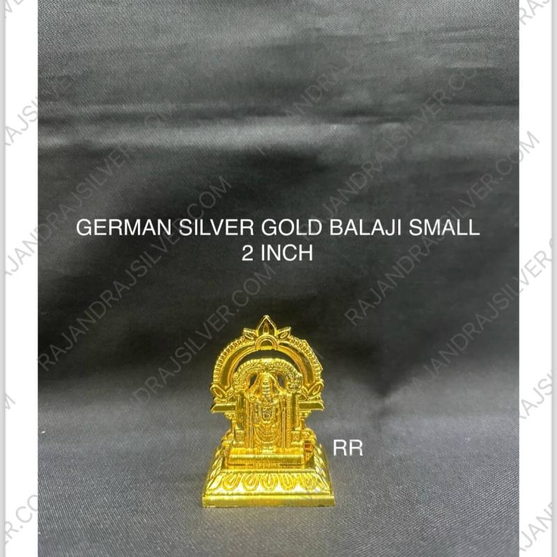 German Silver Unique Gold Polished Balaji Small (2 Inch)
