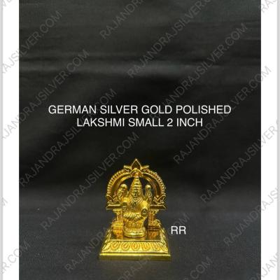German Silver Unique Gold Polished Lakshmi Small (2 Inch)