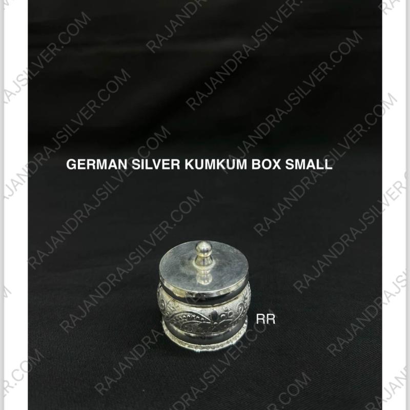 German Silver Unique Kumkum Box (Silver) (458)